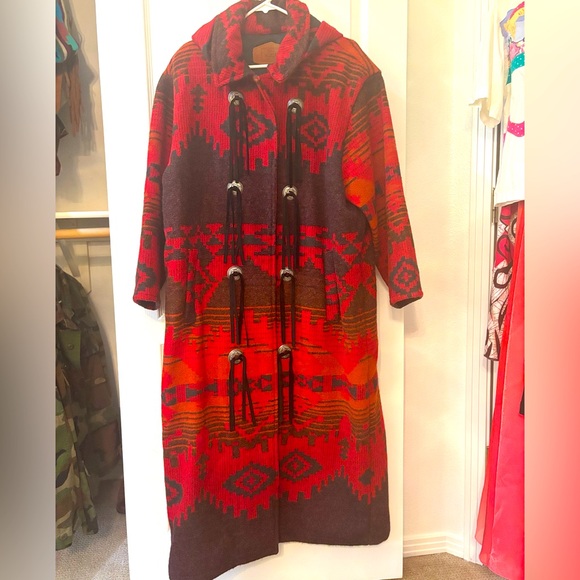 Vintage Woolrich Hooded Western Long Wool Jacket size L - Picture 3 of 14